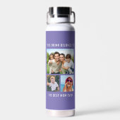 母最高の3枚フォトパープル ウォーターボトル (背面)