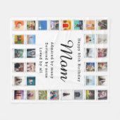 母最高の80番誕生日コラージュ白 フリースブランケット (正面(横))