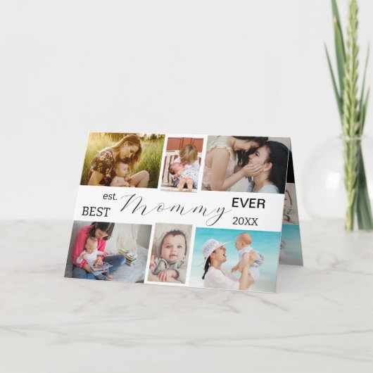 母最高の・エバー | 母の日6写真コラージュ カード (正面)