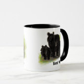 母最高の、母、かわいい、黒熊の動物マグカップ マグカップ (正面右)
