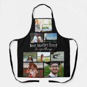 母最高のEver 8 Photo Collage白いスクリプト エプロン (正面)