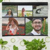 母最高のEver 8 Photo Collage白いスクリプト キッチンタオル (折り畳み)