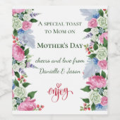 母楽しむの日ホワイトローゼワインラベル ワインラベル (シングルラベル)