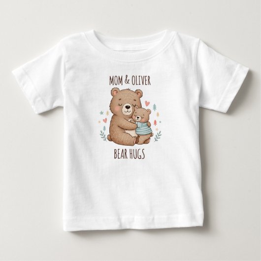 母熊と子熊のハグ ベビーTシャツ (正面)