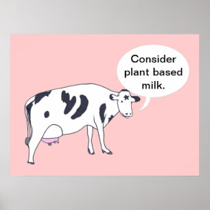 母牛さん、植物性ミルクを考えてみてポスター ポスター