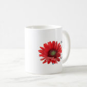 母特別で赤いガーベラのデイジーの花のマグ コーヒーマグカップ (正面右)