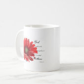 母特別で赤いガーベラのデイジーの花のマグ コーヒーマグカップ (正面左)