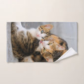 母猫が可愛いベビーが大好き バスタオルセット (ハンドタオル)