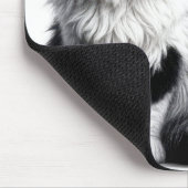 母猫と子猫の白 マウスパッド (コーナー)