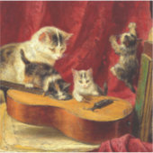 母猫と子猫遊のギター シール (正面)