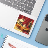 母猫と子猫遊のギター シール (ノートパソコンとiPhone)