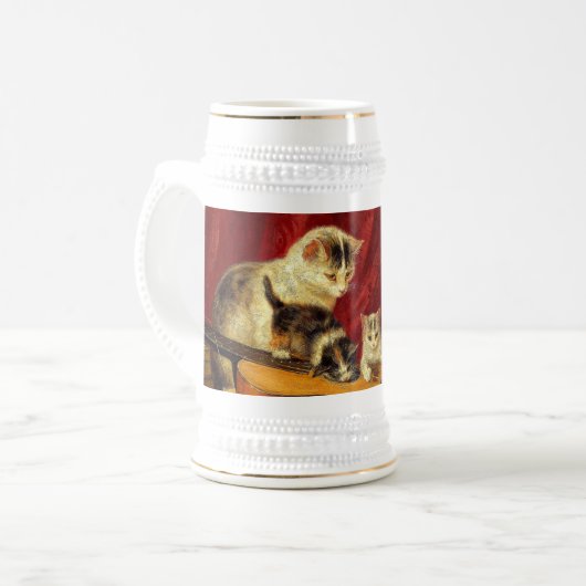 母猫と子猫遊のギター ビールジョッキ (正面左)
