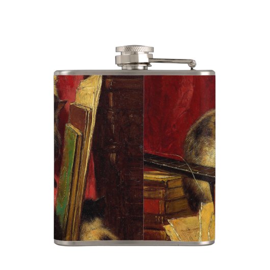 母猫と子猫遊のギター フラスク (裏面)