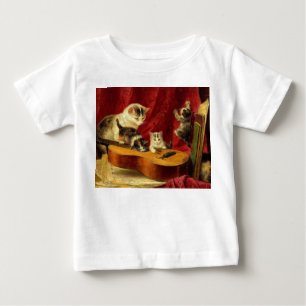 母猫と子猫遊のギター ベビーTシャツ