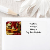 母猫と子猫遊のギター ラベル (インサイチュ)