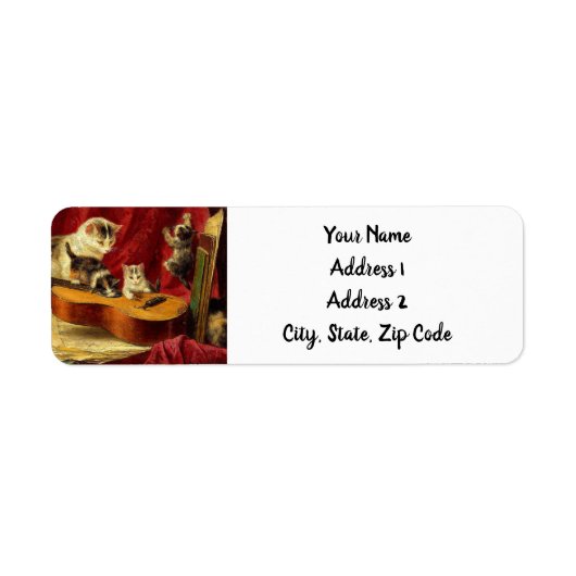 母猫と子猫遊のギター ラベル (正面)