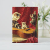 母猫と子猫遊のギター 出欠カード (スタンド正面)