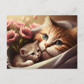 母猫と子猫 – 母の日 ポストカード (正面)