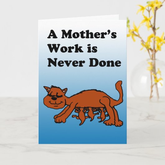 母猫の母の日カード カード (黄色い花)