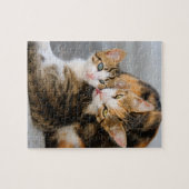 母猫はかわいい子ネコを愛します ジグソーパズル (横)
