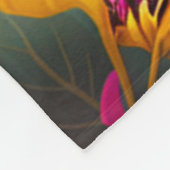 母猫カラフルと子猫フリースブランケット フリースブランケット (角)