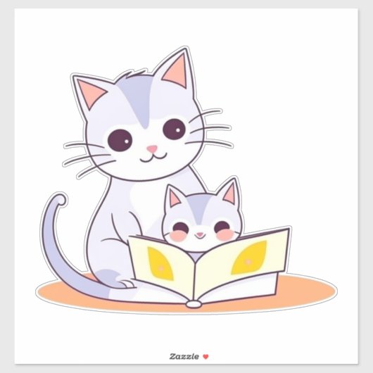 母猫読が子猫に シール (シート)