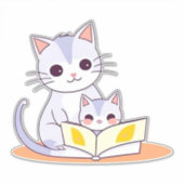 母猫読が子猫に シール (正面)