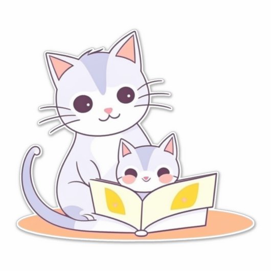 母猫読が子猫に シール (正面)