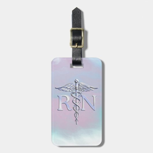 母真珠のスタイルのRNのケリュケイオンのようなクロム ラゲッジタグ (正面縦)