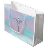 母真珠の装飾のケリュケイオンの医学の記号 ラージペーパーバッグ (正面アングル)