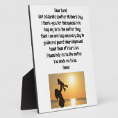 母祈りの言葉テーブル上部プラークとイーゼル フォトプラーク (側面)