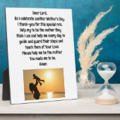 母祈りの言葉テーブル上部プラークとイーゼル フォトプラーク (側面)