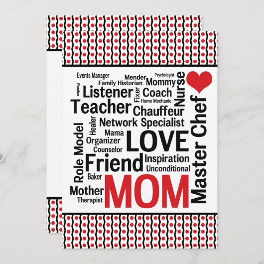 母祝の日か母の誕生日 招待状 (正面/裏面)