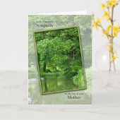 母穏やかな川場面の悔やみや弔慰の損失 カード (黄色い花)