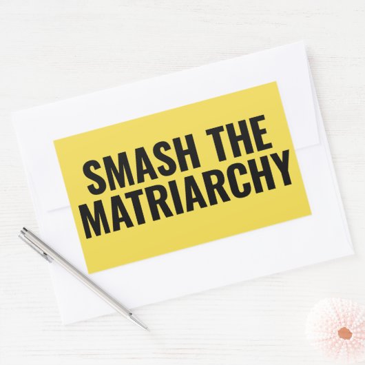 母系政権を打ち砕く 長方形シール (封筒)