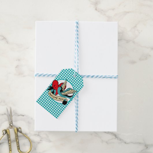 母素晴らしのタトゥーとハーレクイン母の日 ギフトタグ (より糸付き)