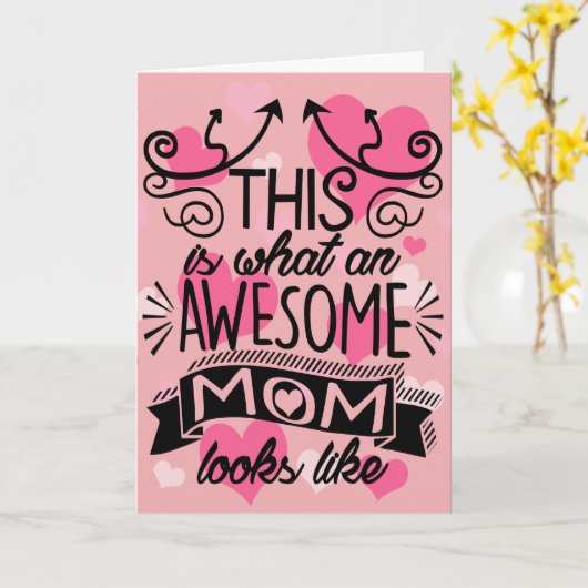 母素晴らし母の日タイポグラフィ カード (黄色い花)