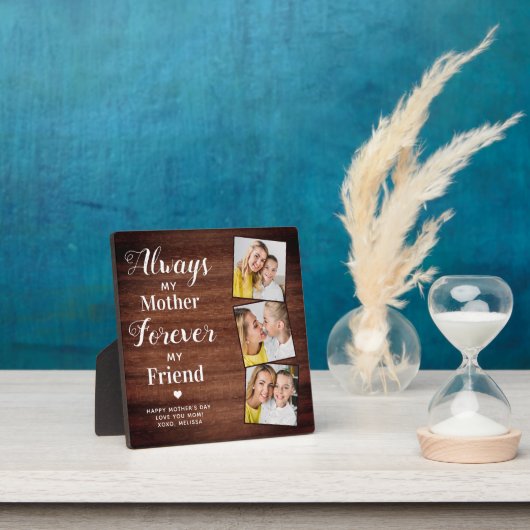 母素朴娘パーソナライズされた3写真ママ フォトプラーク (インサイチュ)