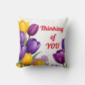 母考えの日チューリップよ クッション (正面)
