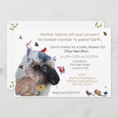 母自然の赤ちゃんシャワーの招待状： 招待状 (正面/裏面)