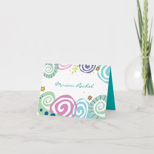 母自然旋回こうもりバー（ユダヤ教の）バル・ミツバーサンキューカード サンキューカード (正面)