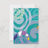 母自然旋回こうもりバー(ユダヤ教の)バル・ミツバーパーティーカード 招待状 (裏面)