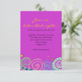 母自然旋回こうもりバー(ユダヤ教の)バル・ミツバーパーティーカード 招待状 (スタンド正面)