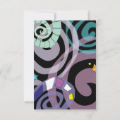 母自然旋回こうもりバー(ユダヤ教の)バル・ミツバーパーティーカード 招待状 (裏面)