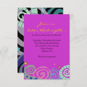 母自然旋回こうもりバー(ユダヤ教の)バル・ミツバーパーティーカード 招待状 (正面/裏面)