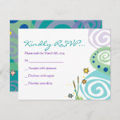 母自然旋回こうもりバー(ユダヤ教の)バル・ミツバー返信カード 出欠カード (正面/裏面)