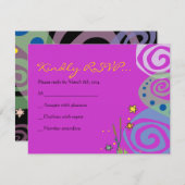 母自然旋回こうもりバー(ユダヤ教の)バル・ミツバー返信カード 出欠カード (正面/裏面)