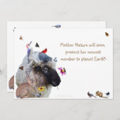 母自然赤ちゃんシャワー招待：招待状 招待状 (正面/裏面)