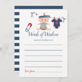 母航海の赤ちゃんシャワーのための男の子ベビーアドバイス アドバイスカード (正面/裏面)