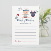 母航海の赤ちゃんシャワーのための男の子ベビーアドバイス アドバイスカード (スタンド正面)